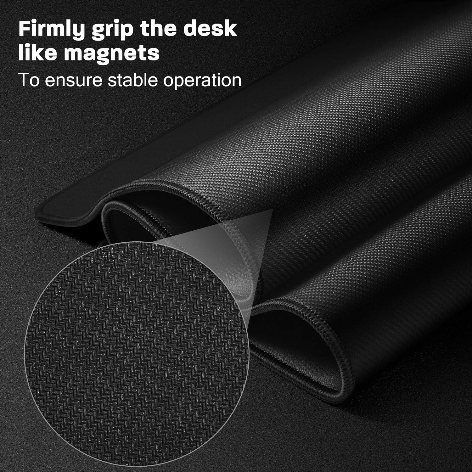 Extended Gaming Mouse Pad (32X12X0.16In), Large Non-Slip Rubber Base Mousepad with Stitched Edges, Waterproof Keyboard Mouse Mat Desk Pad for Work, Game, Office, Home (Large Matt Black)