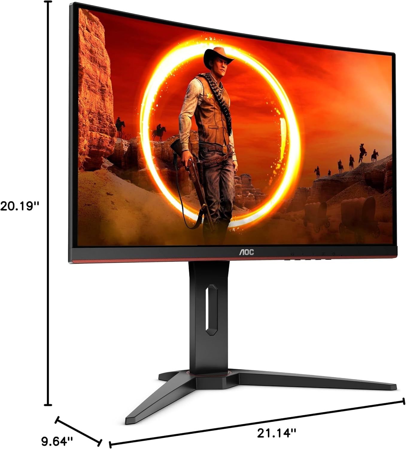 C24G1 24-Inch Curved Frameless Gaming Monitor - FHD 1080P, 1500R VA Panel, 1ms Response Time, 144Hz Refresh Rate, FreeSync, Height Adjustable, VESA Compatible, 3-Year Zero Dead Pixels Warranty - Black